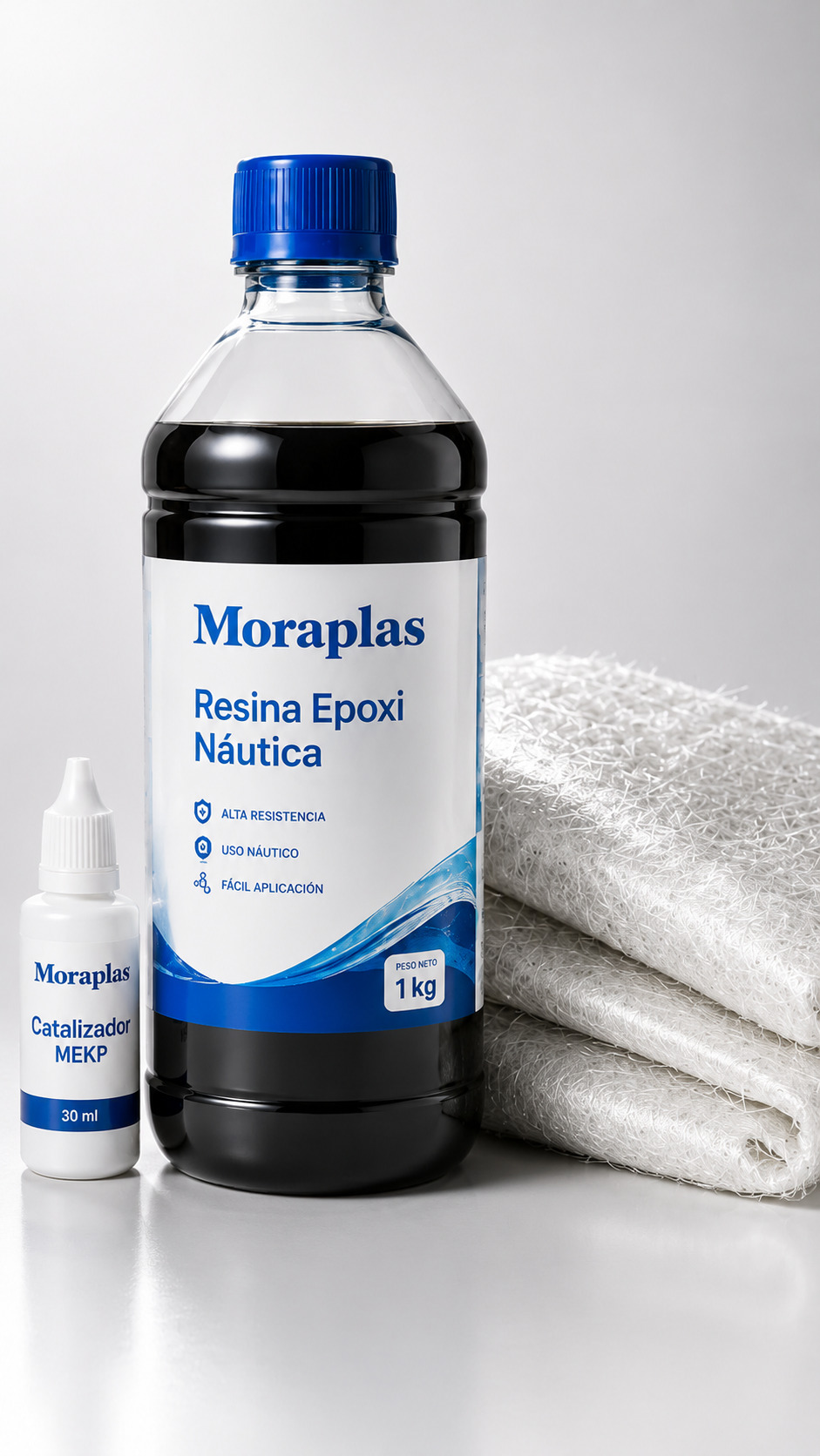 Resina, catalizador y fibra de vidrio para trabajos en PRFV Moraplas
